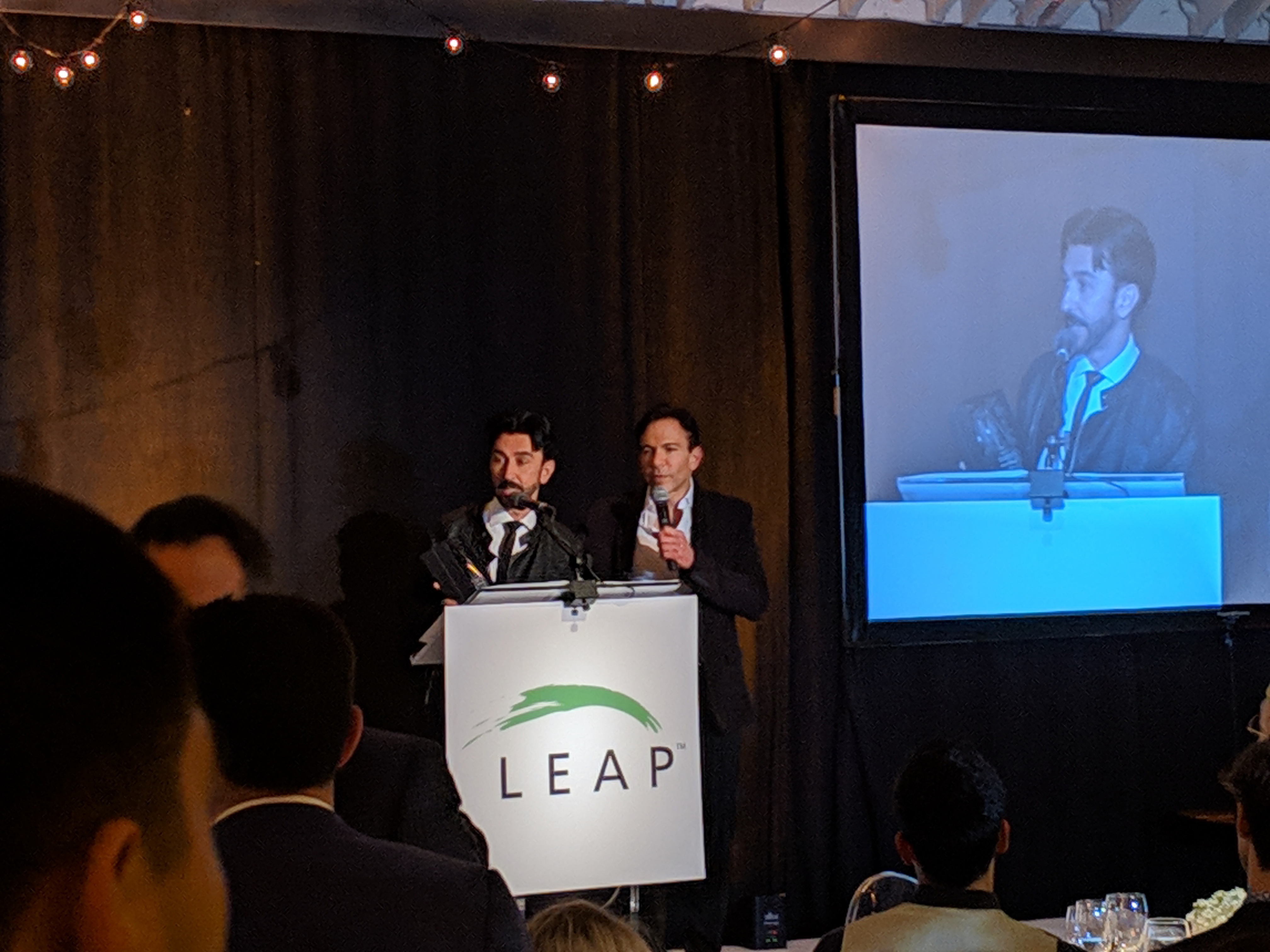 Bibop Gresta on stage at LEAP Awards